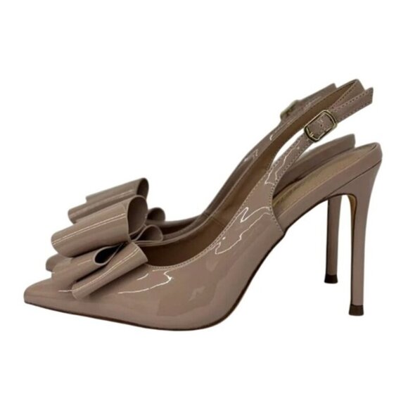LILIANA / Lana-1 /  Pointed / High Heel / Stiletto Bowknot  / Nude / Patent / Sl - Picture 3 of 7